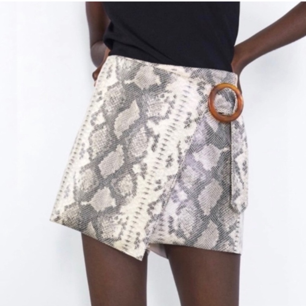 Zara snake skin short skirt